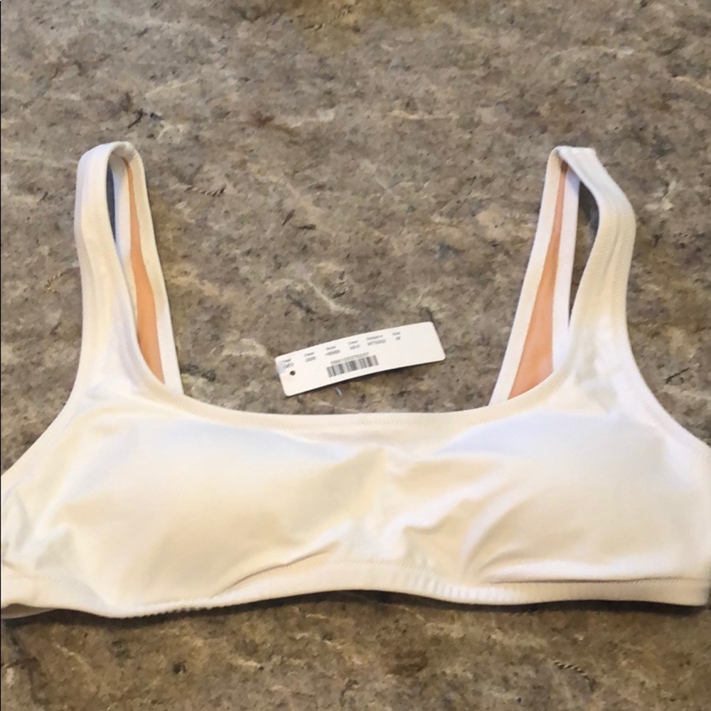 Jcrew bikini top size m white nwt